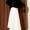 Basic Scuba Knit Hem Edge Skirt Ecru – Bild 2