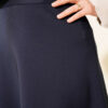 Basic Scuba Knit Hem Edge Skirt Navy Blue - الصورة 4