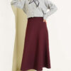 Basic Scuba Knit Hem Edge Skirt Plum – Bild 2