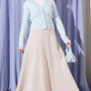 ⁦Basic Scuba Knit Hem Edge Skirt Stone⁩ - الصورة ⁦2⁩