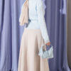 ⁦Basic Scuba Knit Hem Edge Skirt Stone⁩ - الصورة ⁦3⁩