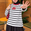 Printed Horizontal Stripe Tunic White