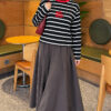 Printed Horizontal Stripe Tunic Black – Bild 2