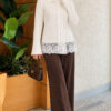 Baby Collar Lace-Detail Knitted Cardigan White - Image 2