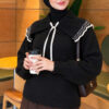 Baby Collar Knit Sweater with Ribbon Detail Anthracite - Imagen 3