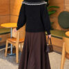 Baby Collar Knit Sweater with Ribbon Detail Anthracite - Imagen 4