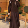 Baby Collar Knit Sweater with Ribbon Detail Brown - Image 2