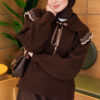 Baby Collar Knit Sweater with Ribbon Detail Brown - Image 3