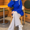 Waist-Drawstring Velvet Tunic Saxon Blue - Imagen 2