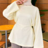 Waist-Drawstring Velvet Tunic Yellow