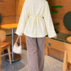 Waist-Drawstring Velvet Tunic Yellow - Imagen 3