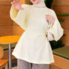 Waist-Drawstring Velvet Tunic Yellow - Imagen 4