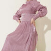 Belt Corset Detailed Stone Embellished Evening Dress Powder Pink - Image 2