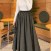 Elastic Waist Plaid Hem Edge Skirt Khaki - Imagen 2