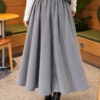 Elastic Waist Plaid Hem Edge Skirt Grey - Image 4