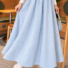 Denim skirt with elastic waistband Light Blue