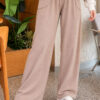 Elastic-Waist Relaxed Fit Jogger Pants Beige