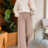 Elastic-Waist Relaxed Fit Jogger Pants Beige - Imagen 2