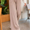 Elastic-Waist Relaxed Fit Jogger Pants Beige - Imagen 3