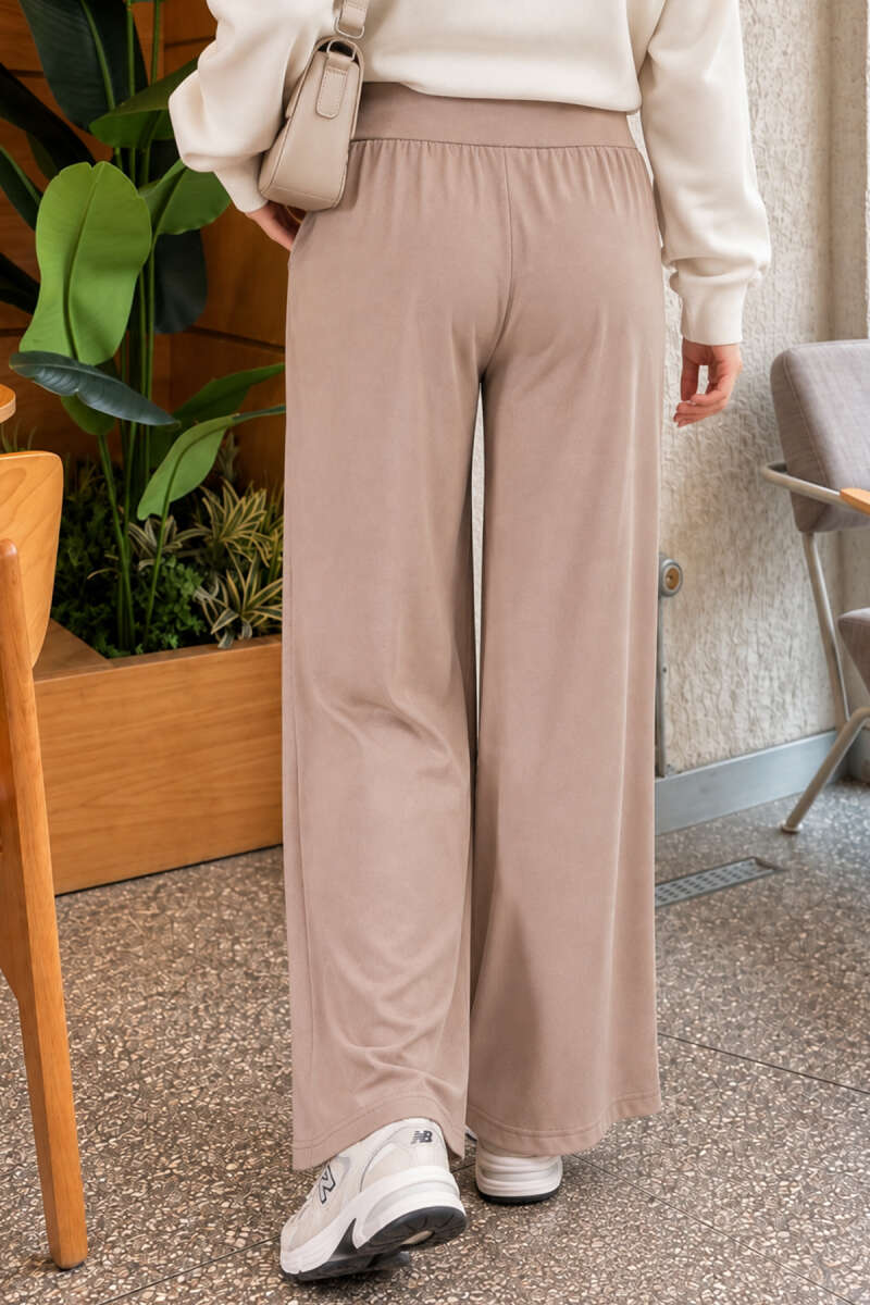 Elastic-Waist Relaxed Fit Jogger Pants Beige - Imagen 4