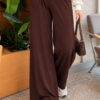 Elastic-Waist Relaxed Fit Jogger Pants Brown
