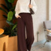 Elastic-Waist Relaxed Fit Jogger Pants Brown - Imagen 2