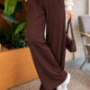 Elastic-Waist Relaxed Fit Jogger Pants Brown - Imagen 3