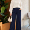 Elastic-Waist Relaxed Fit Jogger Pants Navy Blue - الصورة 2