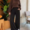 Elastic-Waist Relaxed Fit Jogger Pants Black – Image 2