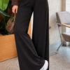 Elastic-Waist Relaxed Fit Jogger Pants Black – Image 3