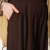 Elastic Waistband Drawstring Trousers Brown - Afbeelding 4