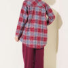 Elastic Waistband Drawstring Trousers Plum - immagine 3