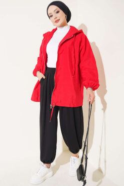 Alternative view of Elastic Waistband Drawstring Trousers Black