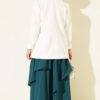 Gathered Hem Edge Skirt with Elastic Waistband Petrol - immagine 3