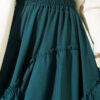 Gathered Hem Edge Skirt with Elastic Waistband Petrol - immagine 4