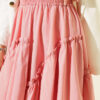 Gathered Hem Edge Skirt with Elastic Waistband Powder Pink – Image 4