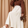 Elastic Waist Pocket Tencel Skirt Beige - Afbeelding 2