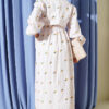 Pineapple Patterned Dress with Elastic Waistband and Striped Design Yellow - Imagen 3