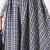 Elastic Waist Plaid Hem Edge Skirt Ecru – Bild 4