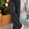 Elastic Waist Ribbed French Terry Pants Anthracite