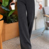 Elastic Waist Ribbed French Terry Pants Anthracite - Imagen 3