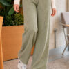 Elastic Waist Ribbed French Terry Pants Hazel
