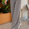 Elastic Waist Ribbed French Terry Pants Smoke – Bild 2