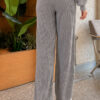 Elastic Waist Ribbed French Terry Pants Smoke – Bild 3
