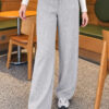 Elastic Waist Ribbed French Terry Pants Grey – Bild 3