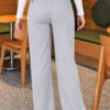Elastic Waist Ribbed French Terry Pants Grey – Bild 4