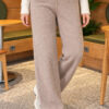 Elastic Waist Ribbed French Terry Pants Mink