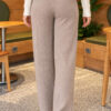 Elastic Waist Ribbed French Terry Pants Mink – Bild 4