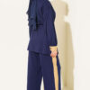 Elastic Waistband Hem-Edge French Terry Two-Piece Set Navy Blue - Afbeelding 3