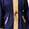 Elastic Waistband Hem-Edge French Terry Two-Piece Set Navy Blue - Afbeelding 4